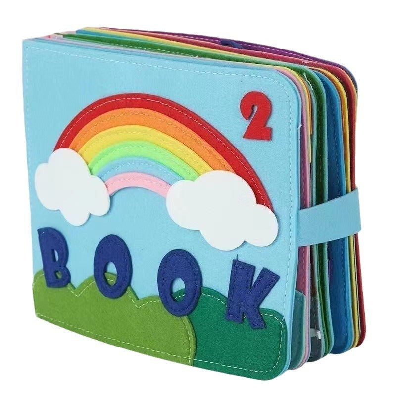 Felt cloth book three-dimensional early education book kindergarten rainbow Montessori children&