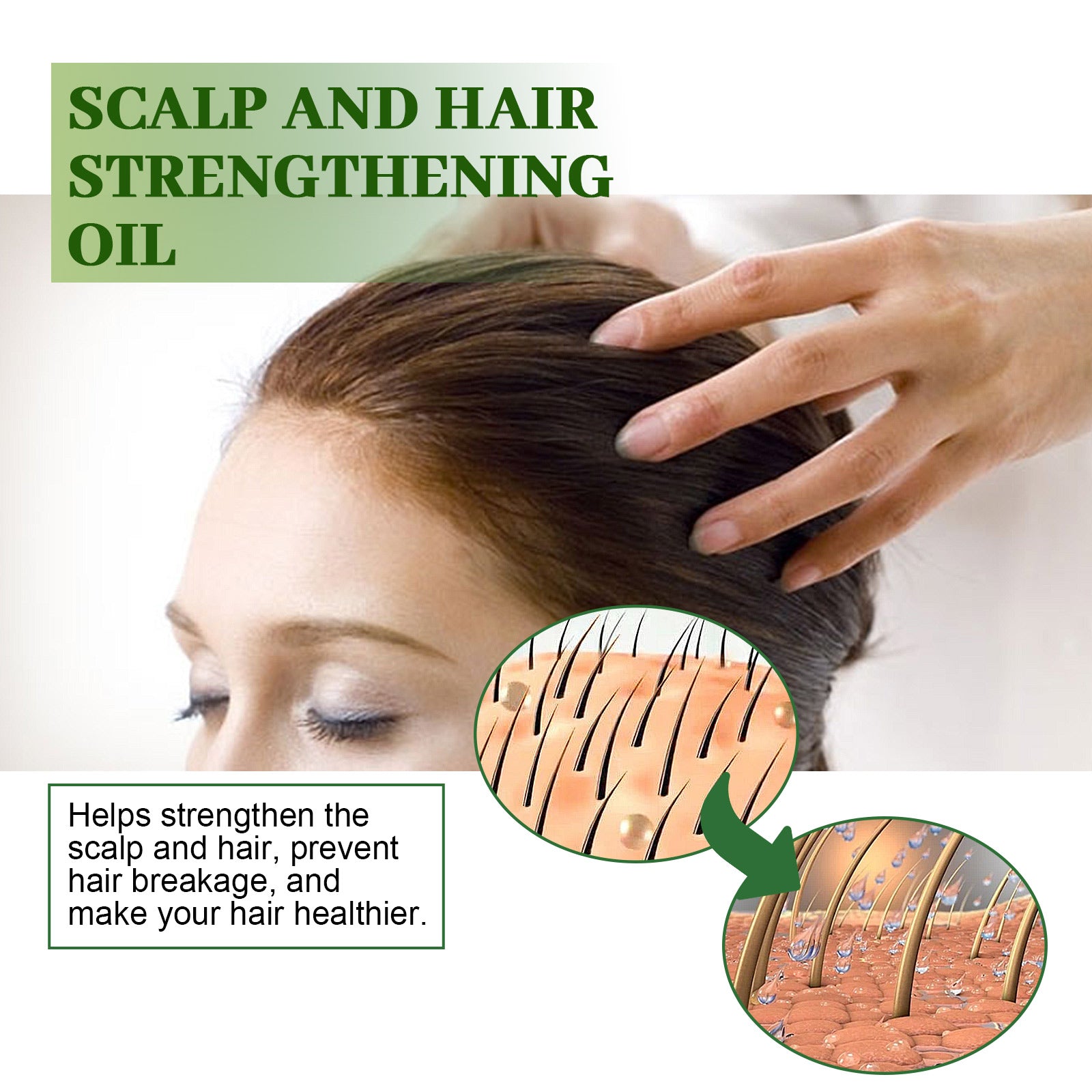 Scalp &amp; Hair Strengthening Oil, Hair Thick Hair Solid Hair Soft Hair Dry Damaged Care
