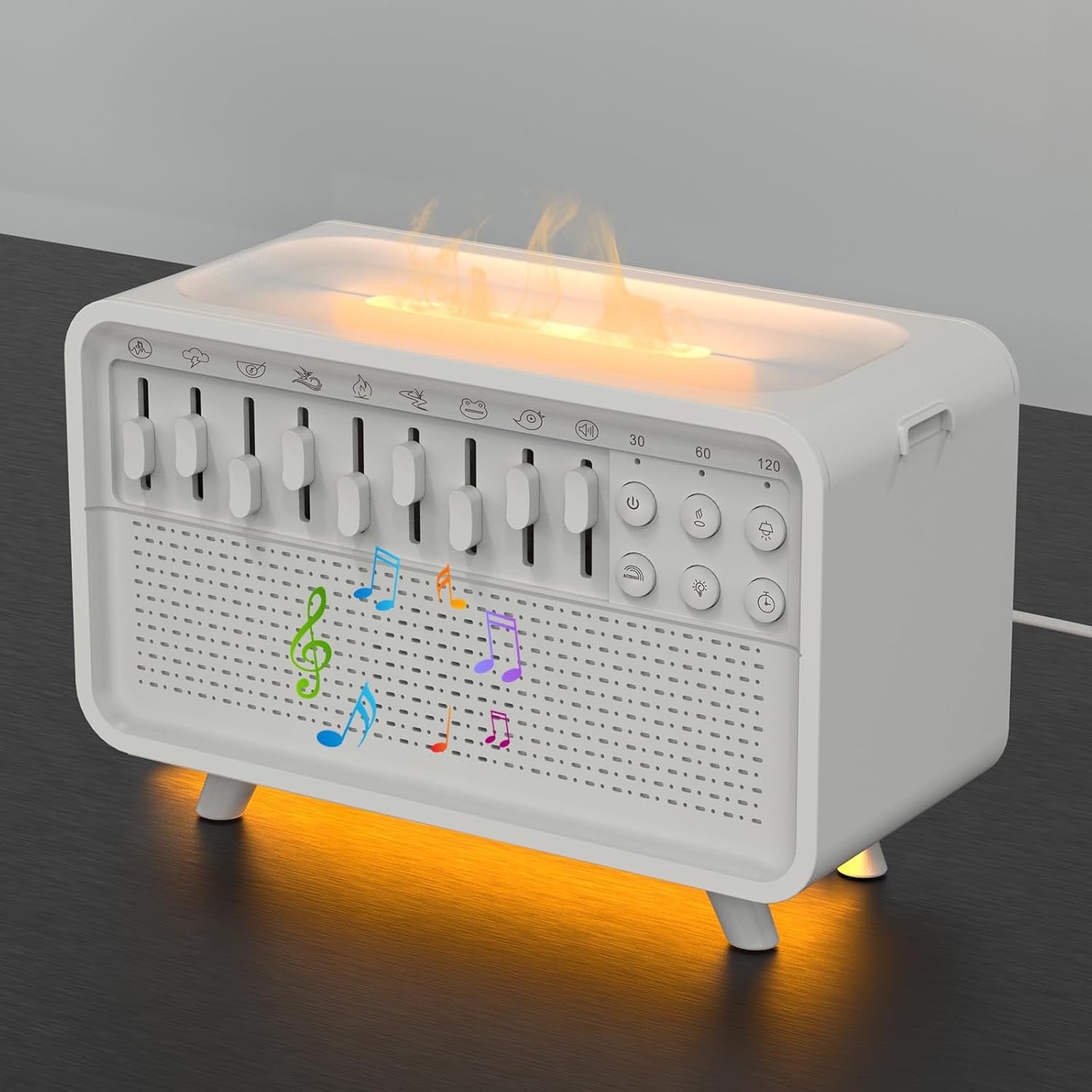 White noise sleep aid device Bluetooth speaker simulation flame aromatherapy humidifier small night light sleep aid white noise machine