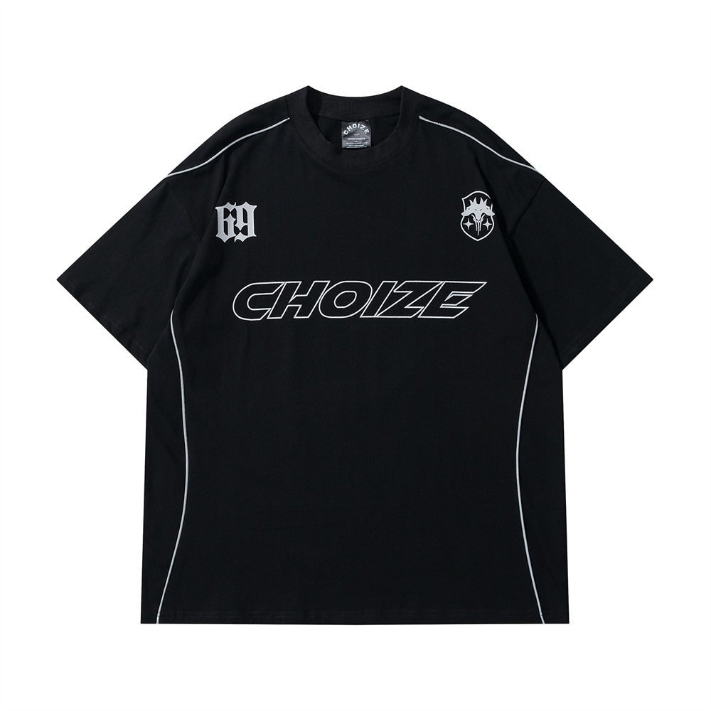 Letter printed short sleeved T-shirt men&