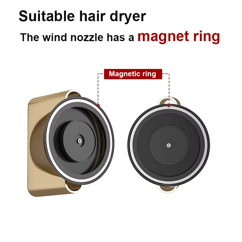 No - drill Magnetic Hair Dryer Wall Mount. Synthetic plastic, for Dyson/Leihen/Kexi. Colors: gray &amp; white