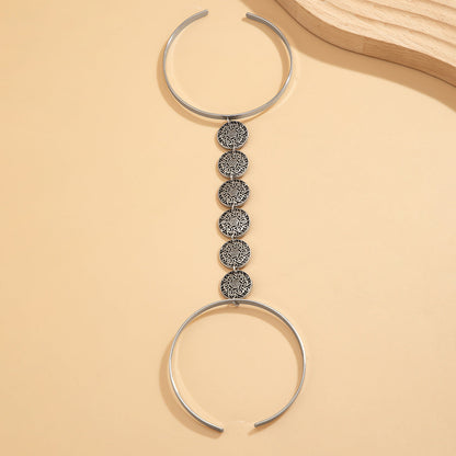 Bohemian style geometric metal arm ring Leg Chain minimalist imitation turquoise arm chain