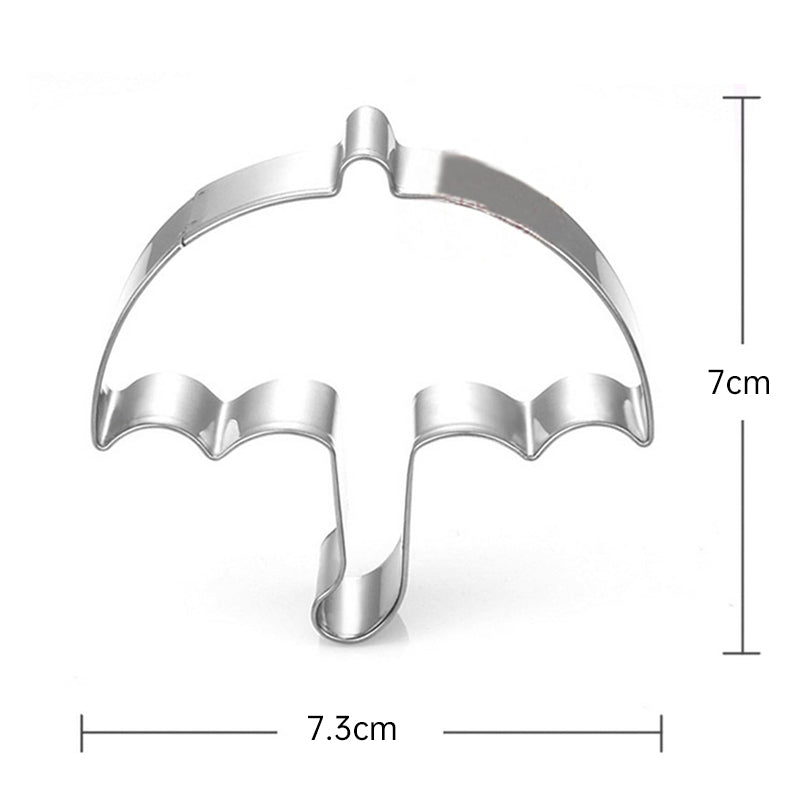 Sugar Candy Tools: Stainless Cutters, Choco Molds, Umbrella Cutter, 6 - pce Biscuit Kit for Fam &amp; Party