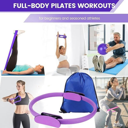 13 - Piece Pilates Kit for Home Workouts: Pilates Ring, Ball, Resistance Bands &amp; More - Ideal for Home Pilates