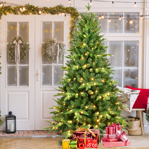 7FT PE&amp;PVC Prelit Christmas Tree