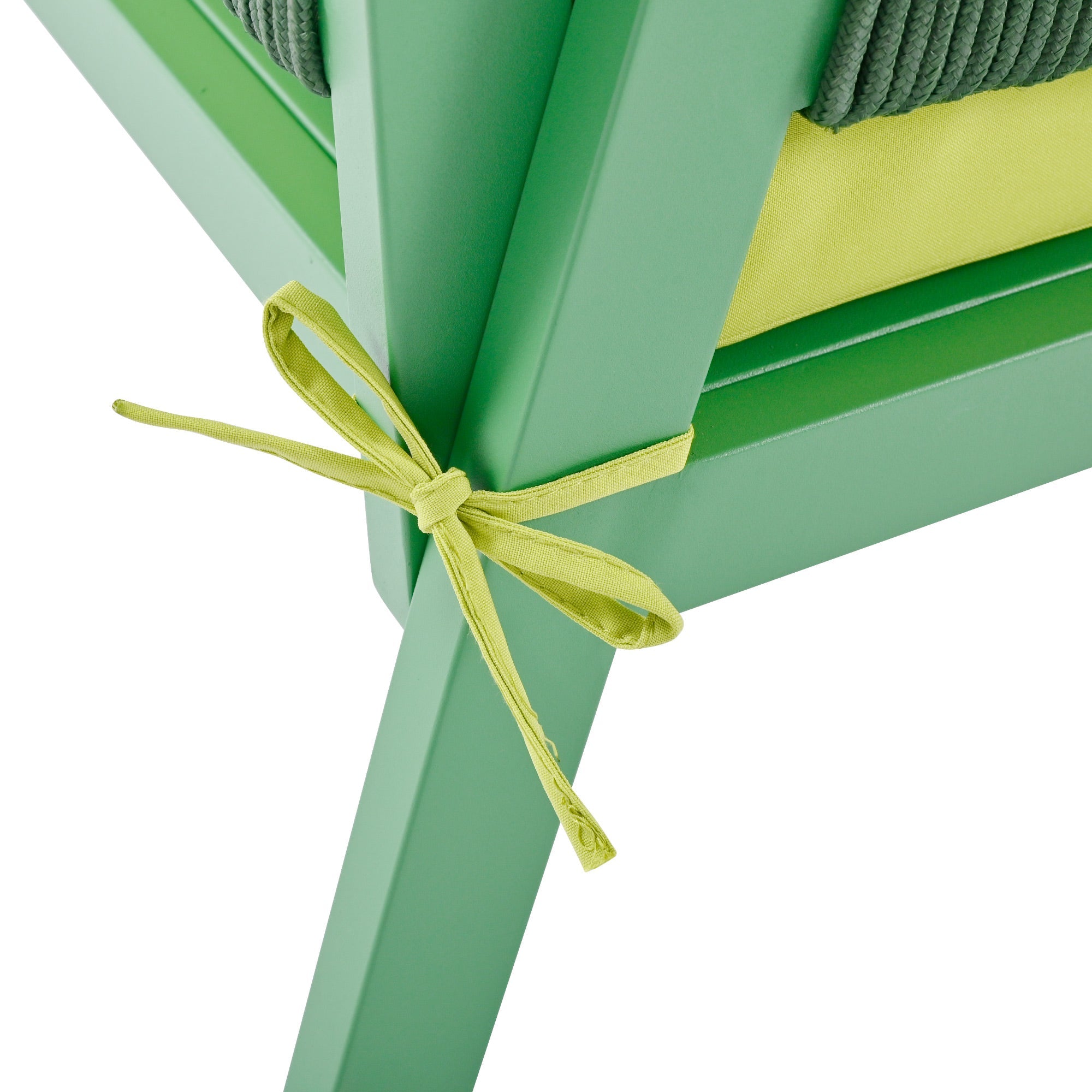 Outdoor Furniture with Tempered Glass Table,  Set Deep Seating with Thick Cushion  (Fluorescent Yellow &amp; Green)