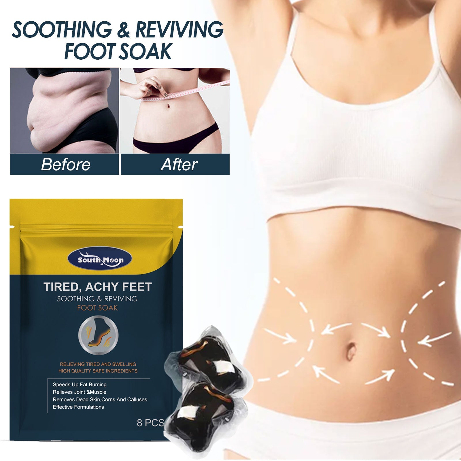 Soothing &amp; Reviving Foot Soak, Slimming Body Sculpting Relieves Venous Joint Pain Body Care Foot Bath Gel
