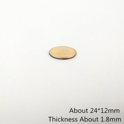 100pcs Elliptic Natural Wooden Chips Crafts For Handmade Card Diy Pattern Tag Scrapbooking Embellishment Wood Making