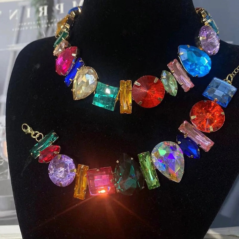 Simple Style Rhinestone Irregular Necklace Luxury Design Women&
