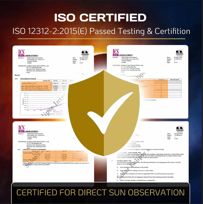 10 Pack Solar Eclipse Glasses ISO 12312-2:2015(E) &amp; CE Certified 2015 Approved Safe Shades for Direct Solar Eclipse Viewing Dire