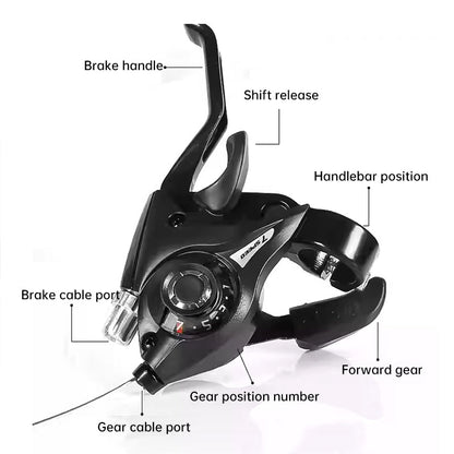 Experience the super smooth 21-speed MTB shifter &amp; brake, enhancing your trekking.
