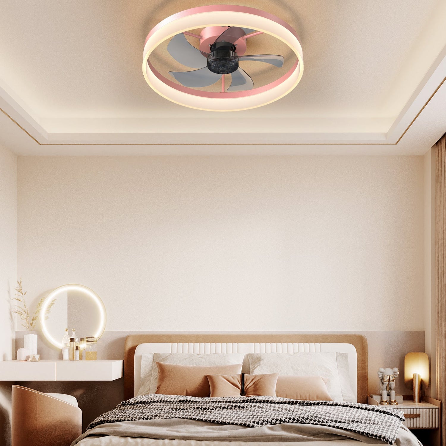 Pink Dimmable LED Ceiling Fan