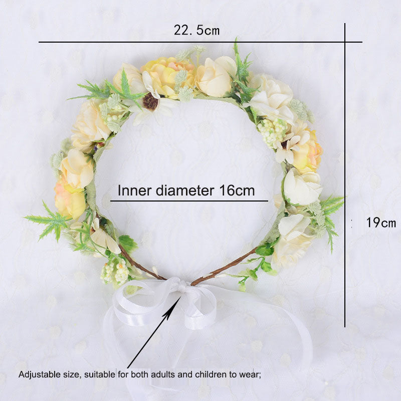 Bridal Fairy Flower Wreath Fabric Flower Starry Sky Headwear Children&