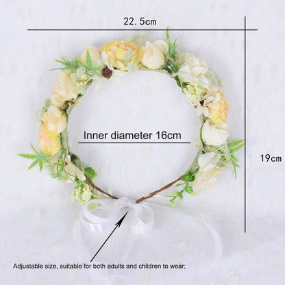 Bridal Fairy Flower Wreath Fabric Flower Starry Sky Headwear Children&