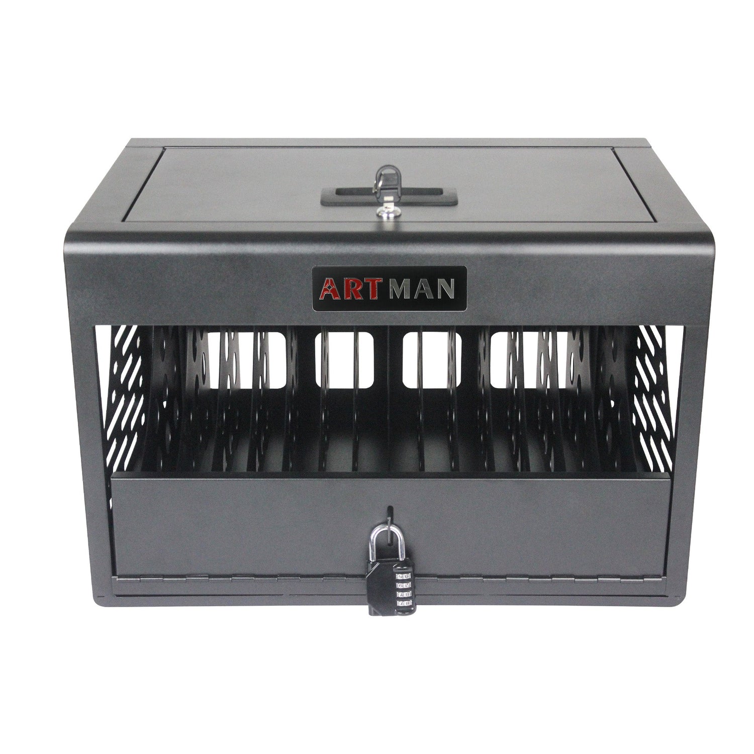 16 Bay Charging Cabinet for Laptop Chromebook Locking Charging Station-BLACK