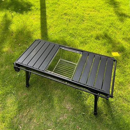 IGT Stainless Steel Folding Basket: Drain &amp; Wash, Ideal Camping Table Accessory.