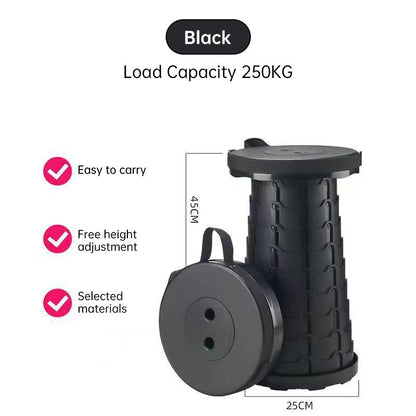 400lbs Capacity Heavy - Duty Folding Stool. Collapsible, Telescoping, Portable. Ideal for Camping &amp; Fishing.
