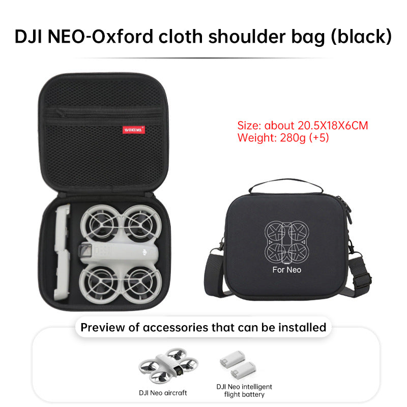 Protective grey hard case for DJI Neo. Two-way zipper, compact, for travel &amp; protection. (Case only)