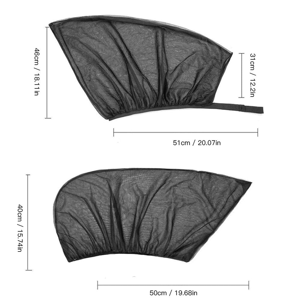SALE 4pcs Car Front &amp; Rear Side Window Sun Visor Shade Mesh Cover Sunshade  insulation anti-mosquito Fabric Shield UV Protector
