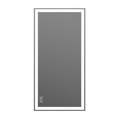 48x24 inch LED bathroom makeup mirror wall mounted adjustable light anti fog touch switch with memory intelligent large bathroom