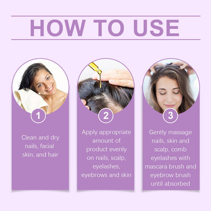 Ouhoe Black Castor Oil Eyebrow Eyelash Hair Soft Shine Skin Care Multi-Effect Care Essential Oil