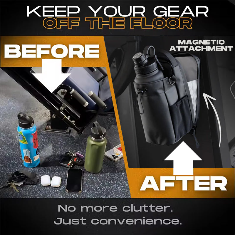 Magnetic Sling Bag for Men &amp; Women. Ideal as a gym, travel, and work bag. Keeps your belongings off the dirty gym floor.