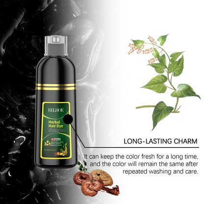 Plant Black Hair Shampoo Plant Extract Wash Care Diy Color Developing Hair Refreshing And Supple Shampoo