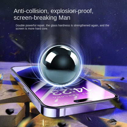Tempered Glass Screen Protector for Apple iPhone 15 Pro Max Anti-Spy Film with Dust-Free Chamber Roller Application Tool