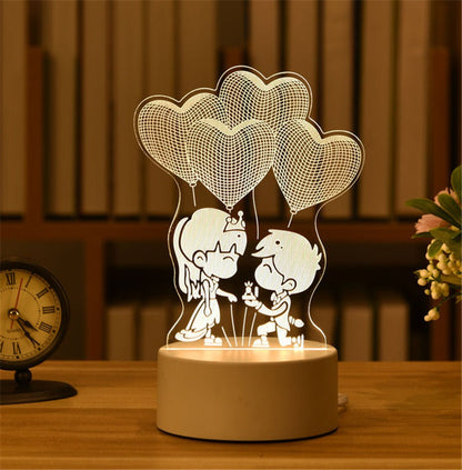 3D Night Light LED Table Light Creative Gift Bedhead Light Small Gift Valentine&