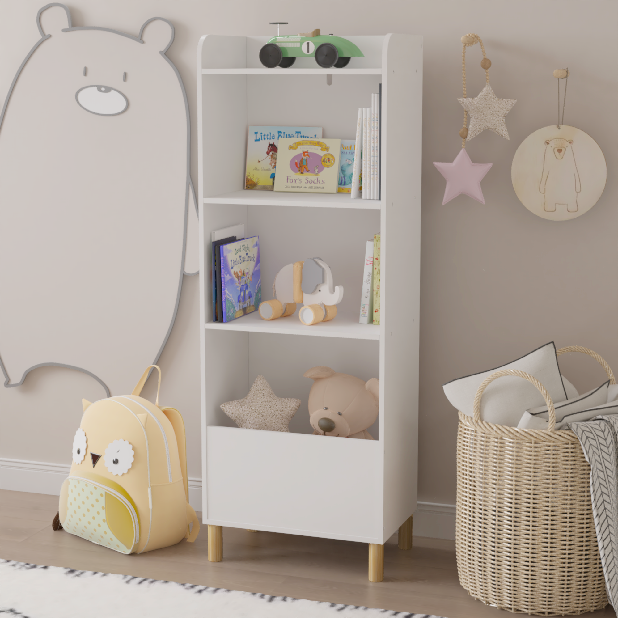 Kids 4-Tier Bookcase Children&