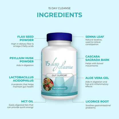 Newest 30 Pills One Bottle TK Hot 15 Day Bowel CLEANSE CAPSULES Constipation &amp; Diarrhea Home Travel Essentials Gifts