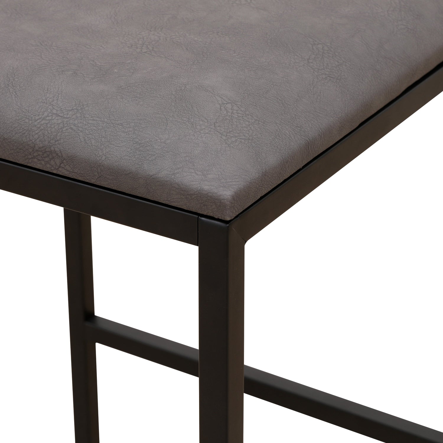 Set of 2 Counter Height Barstools Kitchen Island Stools (Gray with Back)