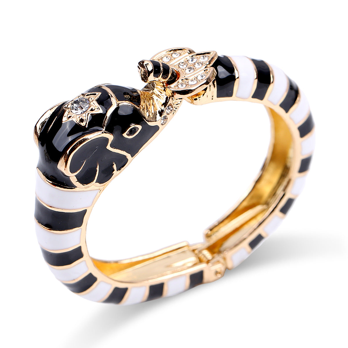 European and American fashion jewelry elephant enamel oil drip alloy open bracelet