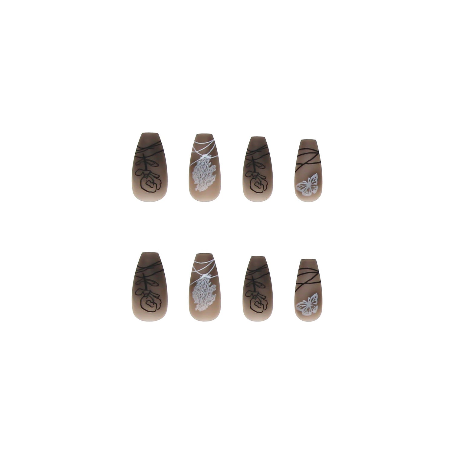 Dark Butterfly Long Ballet Nail Manicure Nail Pieces Personalized Wearing A Removable Nail