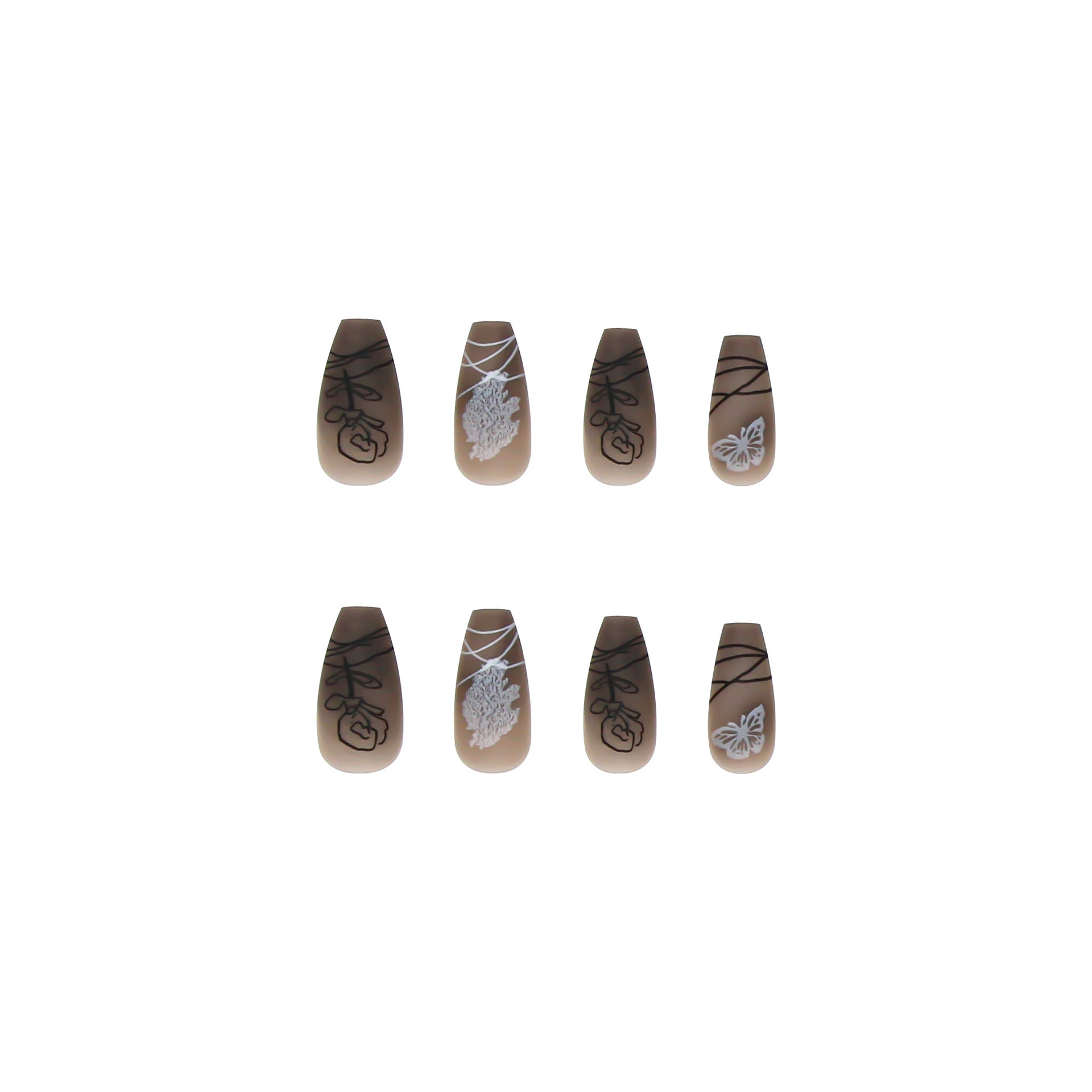 Dark Butterfly Long Ballet Nail Manicure Nail Pieces Personalized Wearing A Removable Nail