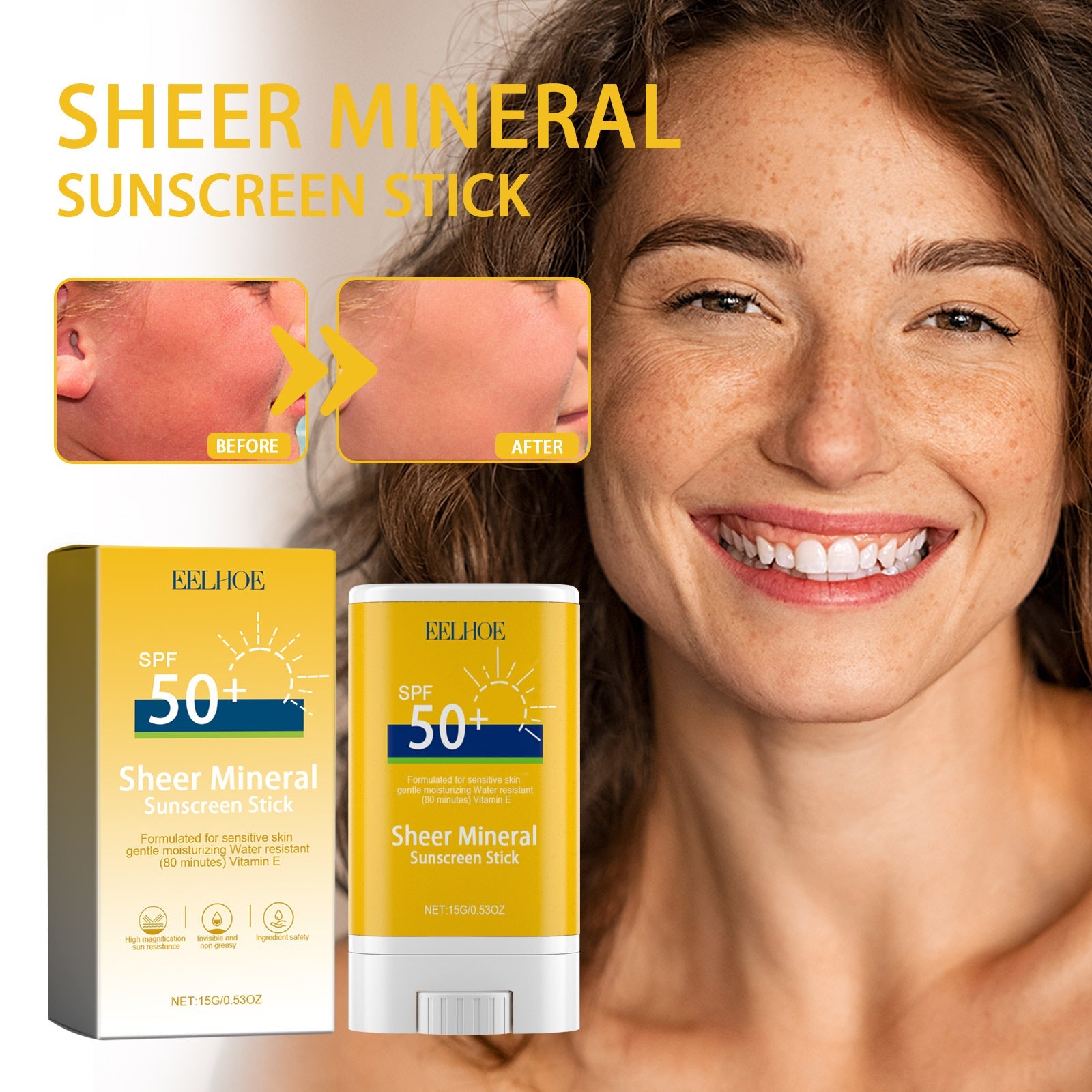 Beauty And Moisturizing Stick, UV Isolation Outdoor Protection Skin Whitening Fresh And Not Greasy