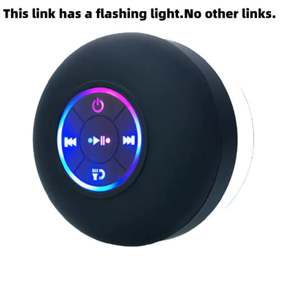 AquaBeat Mini: Waterproof LED Bluetooth Speaker with Powerful Sound &amp; Suction Cup Mount