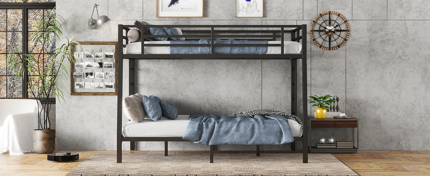 Metal Full XL over Queen Bunk Bed for Teens and Adults,Space-Saving/Noise Reduced/No Box Spring Needed