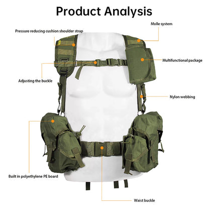 Replicate Russian individual gear: SMERSH tactical vest, MOLLE chest rig – military fan combat equipment for cosplay