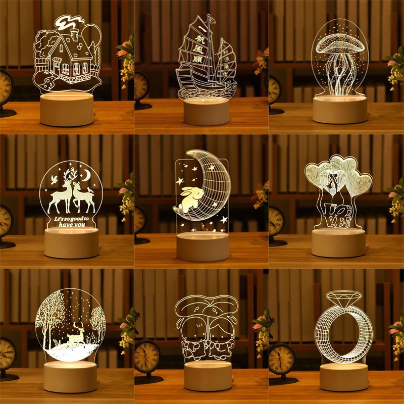3D Night Light LED Table Light Creative Gift Bedhead Light Small Gift Valentine&