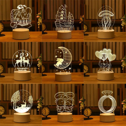 3D Night Light LED Table Light Creative Gift Bedhead Light Small Gift Valentine&