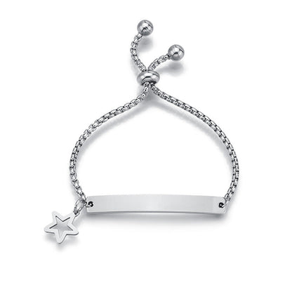 Stainless steel personalized engraved three color curved bracelet simple and personalized women&
