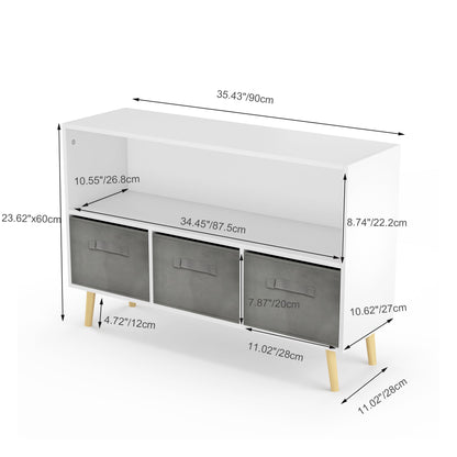 Kids bookcase with Collapsible Fabric Drawers Children&