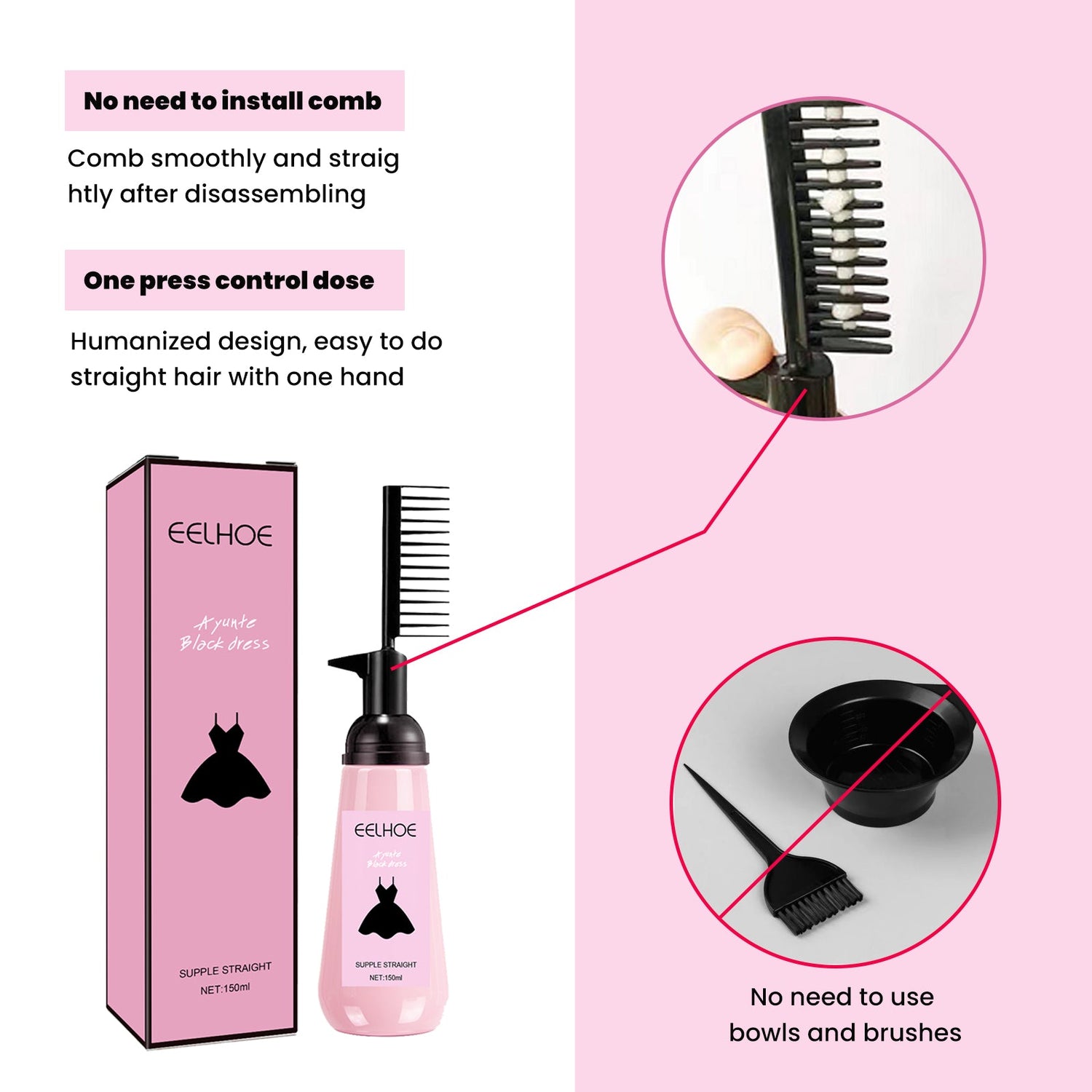 Hair Straightening Cream, Hair Care Smooth Smooth Smooth Hair Care Cream
