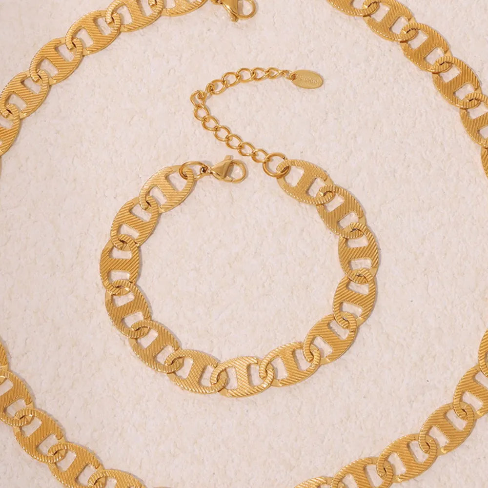 Handmade chain plated with genuine gold titanium steel material women&