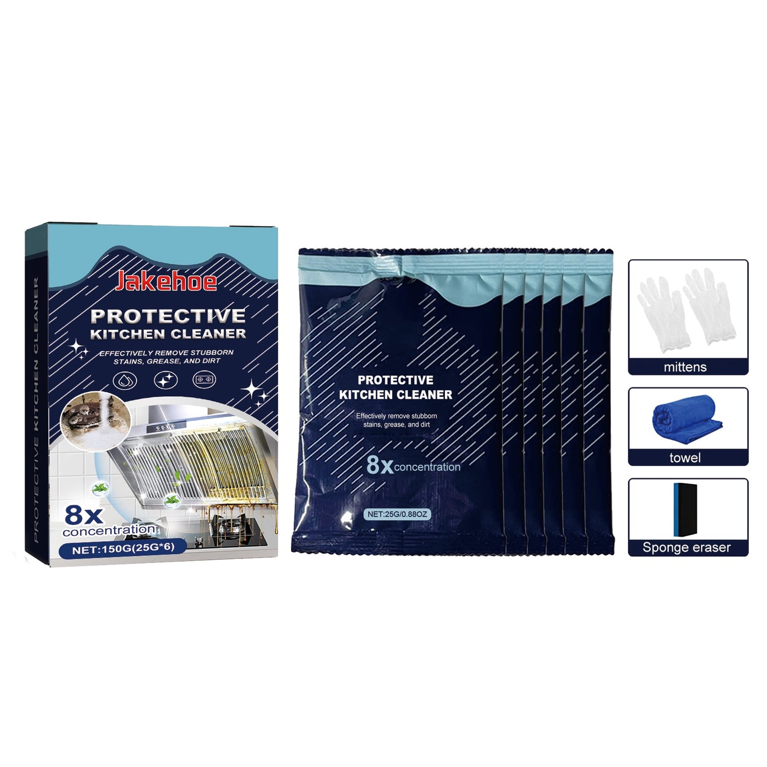 Kitchen Cleaning Detergent Powder, Stove Hood Kitchen Utensils Heavy Oil Cleaning Decontamination Detergent