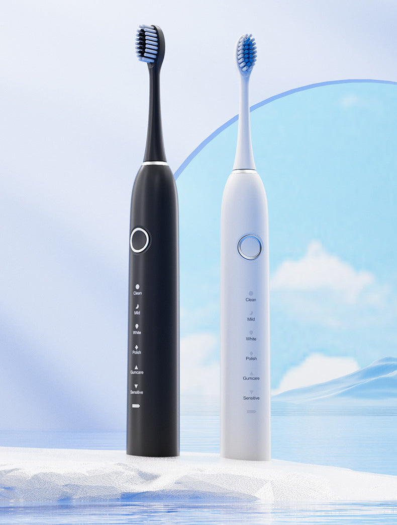 Intelligent electric toothbrush adult soft bristled household sound wave fully automatic charging simple and stylish waterproof