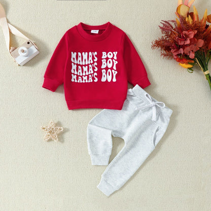 Kids Letter Hoodie &amp; Pants Set