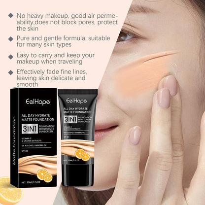 Moisturizing Matte Foundation Natural Lightweight Brightening Facial Skin Care Moisturizing Foundation Without Removing Makeup