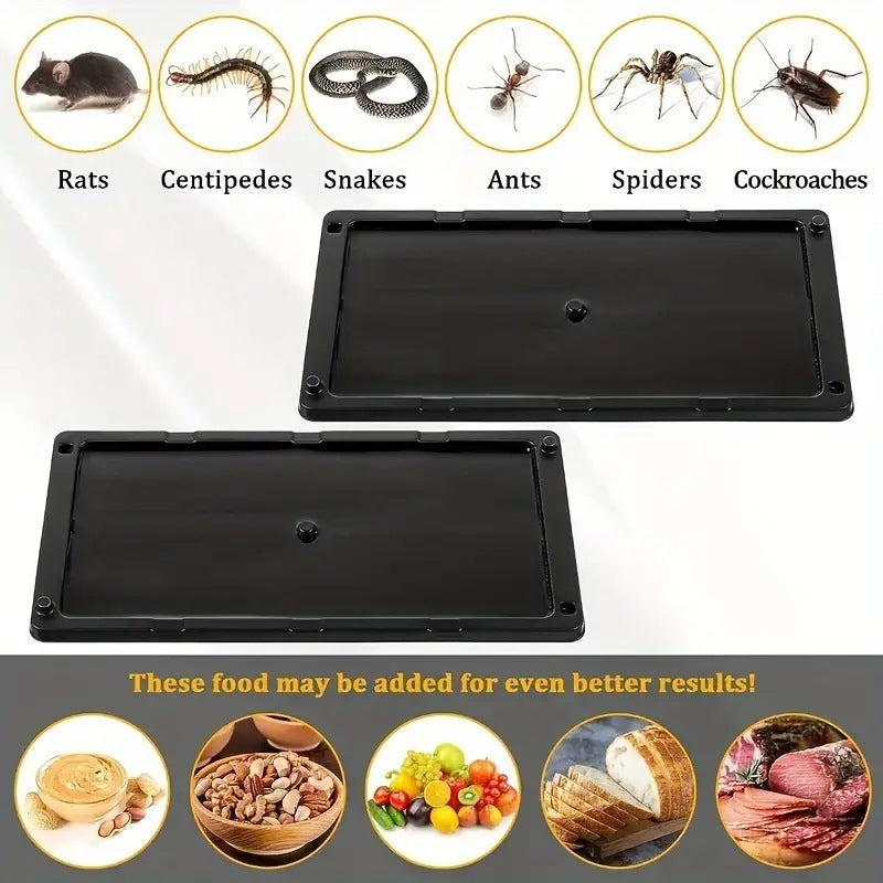 2pcsEliminate Mice &amp; Insects Instantly Mouse &amp; Insect Glue Traps Ready To Use Indoors,Rodent Mouse Rat Insect Sticky Adhesive
